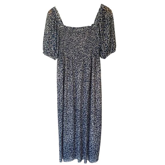 BAUM UND PFERDGARTEN Judith Floral Print Smocked Midi Dress Ink Blue, Medium - Picture 6 of 16